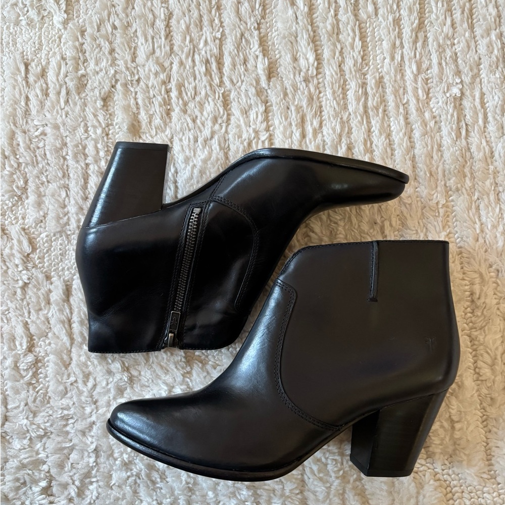 Black Leather Ankle Boots
